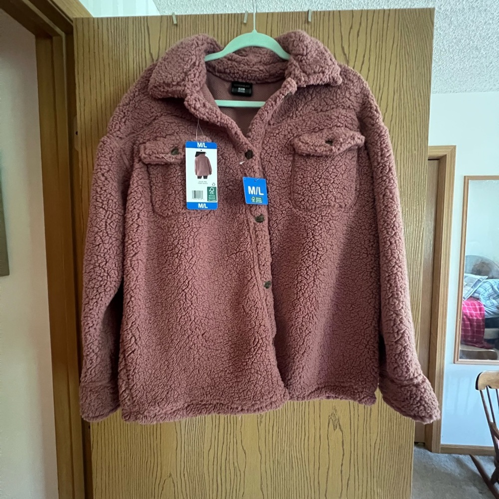 Women's Pink Sherpa Jacket
